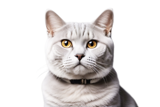 camera tabby portrait isolated shorthair silver white looking british background cat animal pet felino studio shot purebred pretty face copy space themes head short hair