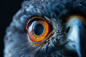 The intricate eye of a bird, a glimpse into the soul of the feathered world.