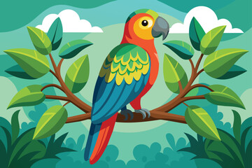 parrot-sitting-vector eps illustration.eps