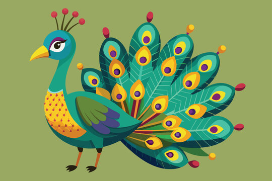 peacock-vector-e p illustration .eps