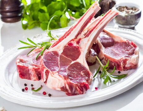 Costoletta di agnello cruda