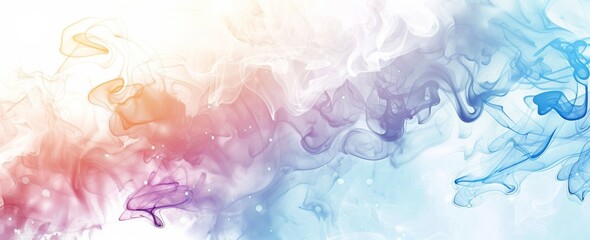Gentle waves of smoke in a pastel color blend create a peaceful and artistic abstract background. - obrazy, fototapety, plakaty
