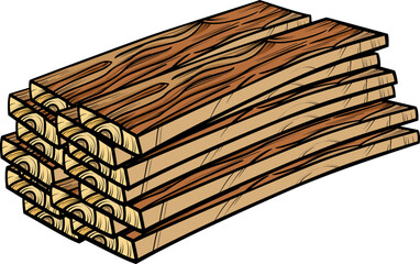 timber or pile of wooden planks cartoon clip art