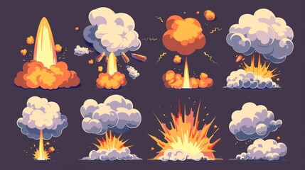 danger boom clouds icon - obrazy, fototapety, plakaty