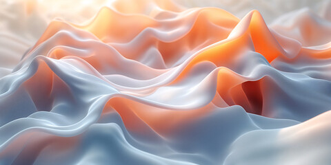 Obraz premium Abstract 3D background with waves in light colors 