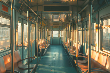 Empty seat of public train transportation