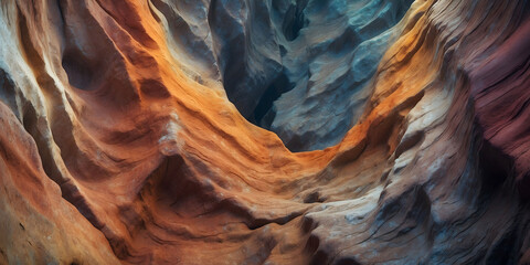 Vibrant Textured Rock Formation Close-Up Photography highlighting natural patterns and color...