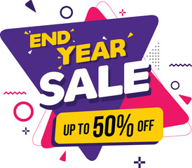End of year sale banner. Sale banner template design.