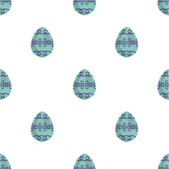 Illustration on theme seamless celebration holiday Easter with hunt colorful bright eggs