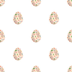 Illustration on theme seamless celebration holiday Easter with hunt colorful bright eggs