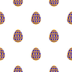 Illustration on theme seamless celebration holiday Easter with hunt colorful bright eggs
