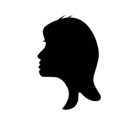 Vector Set of Female and Male Adult and Child Cameo Silhouettes