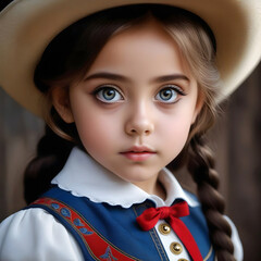 Portrait of a child in a cowboy hat