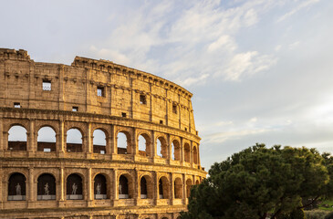 Fototapeta na wymiar Colosseum at Sunset, Rome, Italy