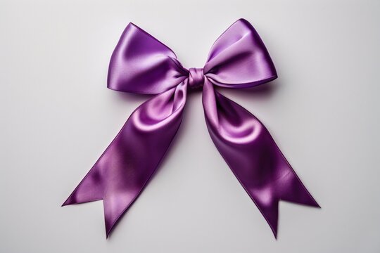 a purple bow with a bow