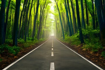 Naklejka premium Brush painting road signifies the beginning of a journey