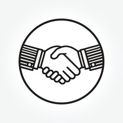 handshake icon vector illustration, business handshake sign and symbol. contact agreement, Partnership Line Icon