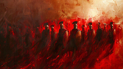 abstract artwork painting of a spartans, picture, beauty, vector, illustration, art, model, style, glamour, design, drawing, paint, painting, color, oil, texture, grunge, artistic, textured, abstract