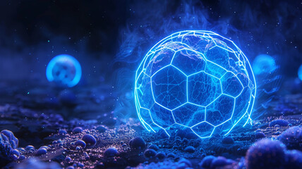 hive pattern wrap earth sphere,blue neon,digital element - obrazy, fototapety, plakaty