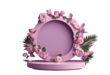 beauty shadow Minimal rose pedestal flowers pastel feminine Valentine purple Circle space frame template leaf product podium background 3d
3D splay copy palm cosmetic poduim three-dimensional