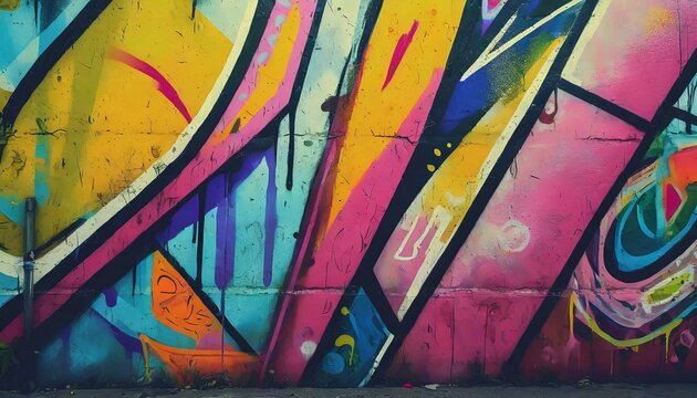  Colorful graffiti on urban wall as background texture design