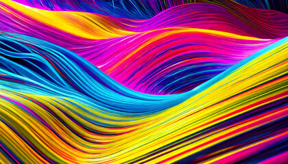 Neon wave abstract background with vibrant colors."
