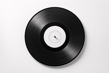 a black record with a white center