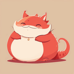 red cat dragon cartoon