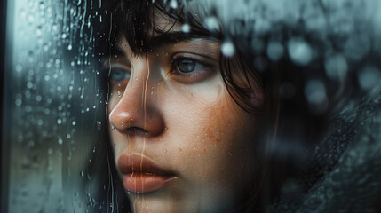 portrait of a person in the rain