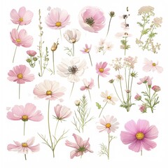 Repeating pink flowers in a seamless pattern for a springy wallpaper design