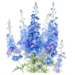Watercolor gladiolus clipart with tall spikes of colorful blooms