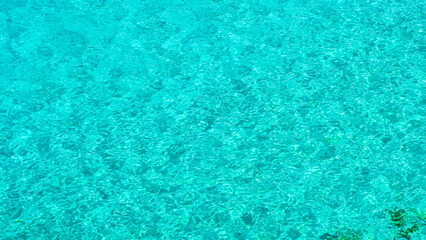 Fototapeta na wymiar Turquoise sea water surface ripples texture background