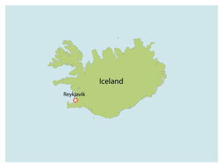 Outline of the map of Iceland with regions