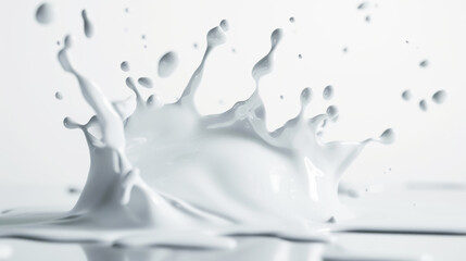 milk splash isolated on black background	