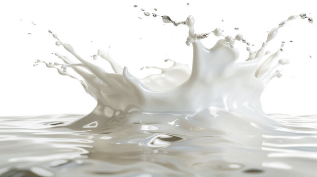 milk splash isolated on black background	