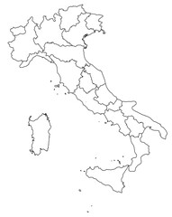 Outline of the map of Italy with regions © alvindom