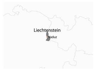 Outline of the map of Liechtenstein with regions