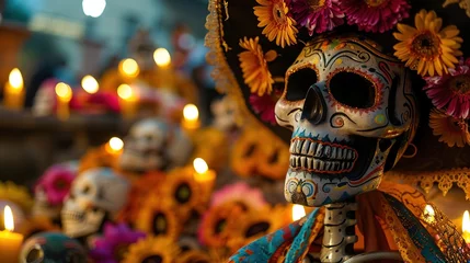 Cercles muraux Carnaval Day of the Dead Mexican heritage