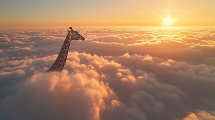 giraffe neck above the clouds