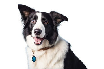 Fototapeta premium happy dog background collie blue studio pet border holding male animal white wave portrait canino paw funny domestic cute trick mammal puppy adult purebred sitting bye breed humor adieu expression