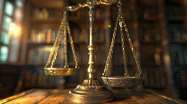 Artistic Shots of the Scales of Justice in Various Settings