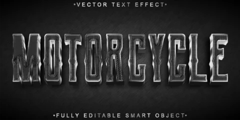 Foto op Aluminium Silver Motorcycle Vector Fully Editable Smart Object Text Effect © HUMA