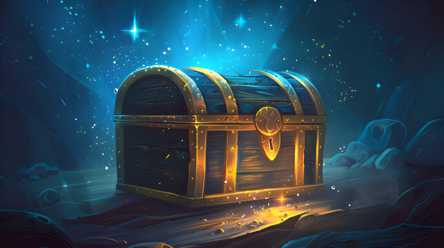 treasure chest with gold coins