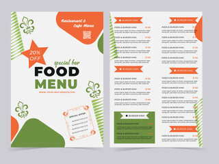 Restaurant menu design and vector brochure template