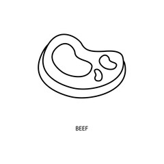 beef concept line icon. Simple element illustration. beef concept outline symbol design.