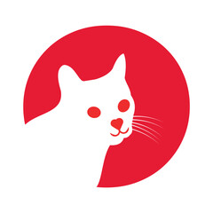 Initial cat Logo combine with letter O vector template