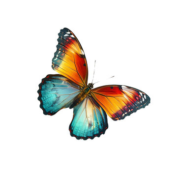 Colorful butterflies on transparent background PNG