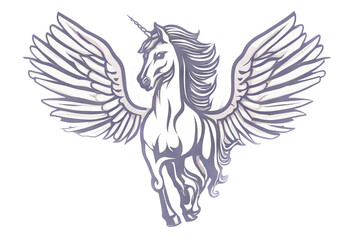 unicorn illustration horse icon wing vector pegasus logo