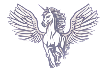 unicorn illustration horse icon wing vector pegasus logo
