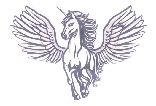 unicorn illustration horse icon wing vector pegasus logo - Powered by Adobe